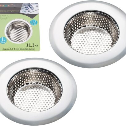 Fengbao 2PCS Kitchen Sink Strainer - Stainless Steel, Large Wide Rim 4.5" Diameter