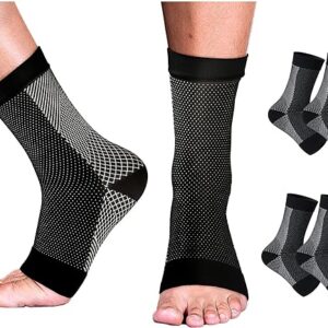 Dskiley 2Pairs Neuropathy Socks, Soothe Relief Socks for Neuropathy Pain Women Men, Comprex Ankle Sleeves Plantar Fasciitis Socks Compression Socks for Neuropathy Ankle Pain Relief